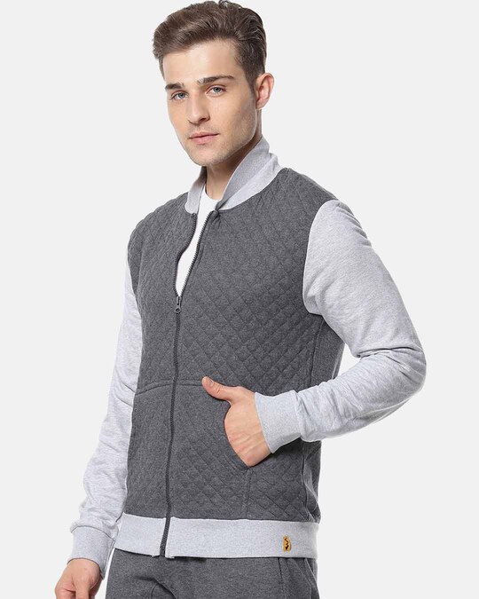 Shop Men's Full Sleeve Solid Zipper Sweatshirt-Back