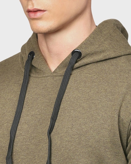 Shop Men's Green Solid Full Sleeve Stylish Casual Hooded Sweatshirt-Full