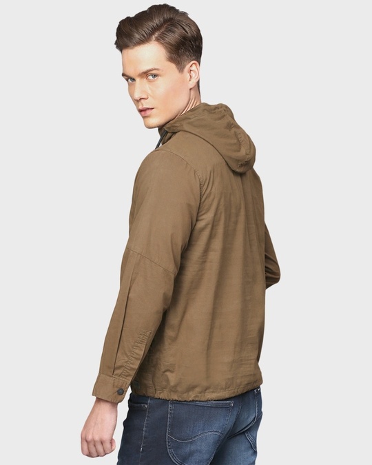 Shop Men's Green Full Sleeve Stylish Windcheater Jacket-Back