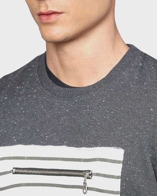 Shop Men's Black Striped Full Sleeve Stylish Casual Sweatshirt-Full