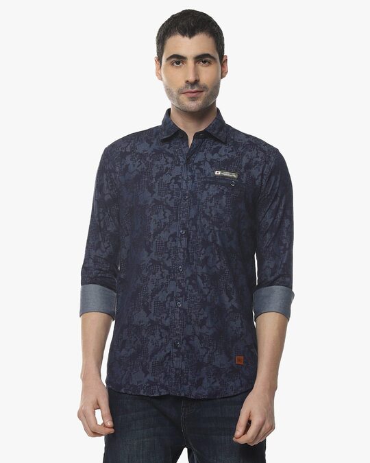 Shop Men's Stylish Graphic Design Full Sleeve Casual Shirt-Front