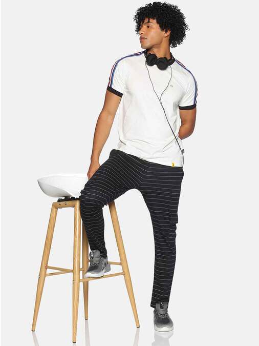 Shop Men's Stylish Striped Casual & Evening Trackpants-Full