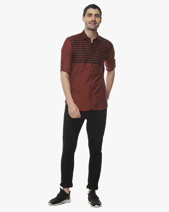 Shop Men Stylish Striped Full Sleeve Casual Shirts-Full