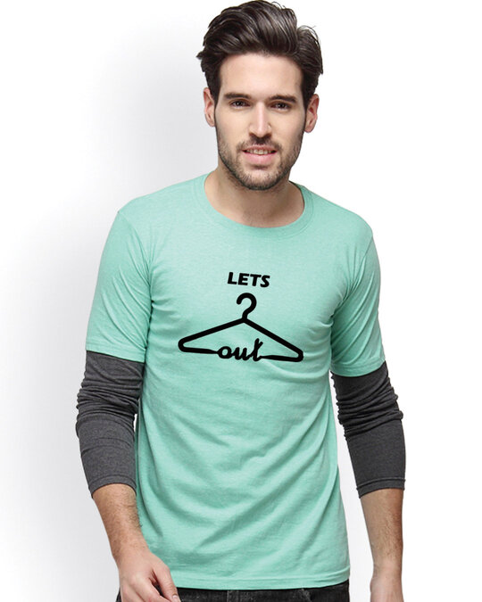 Shop Printed Men's Round Neck Green T-Shirt-Front