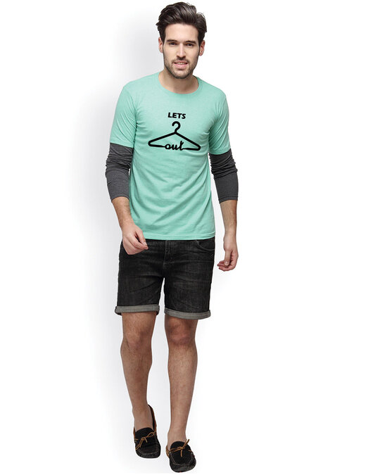 Shop Printed Men's Round Neck Green T-Shirt-Back