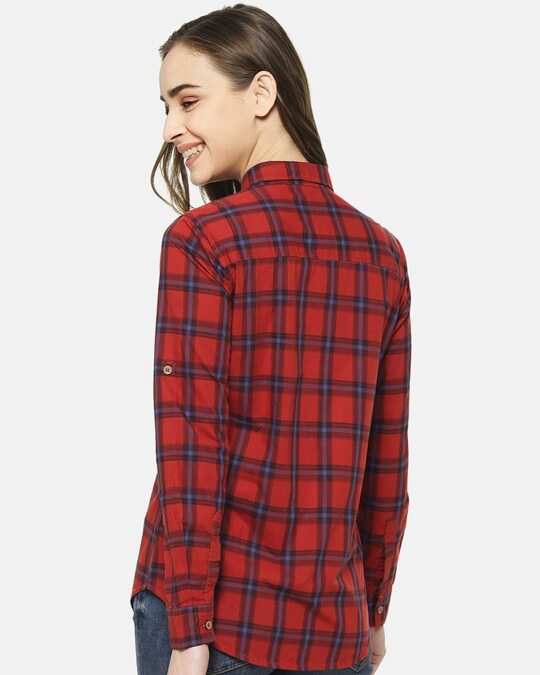 Shop Women's Checkered Casual Spread Shirt-Design