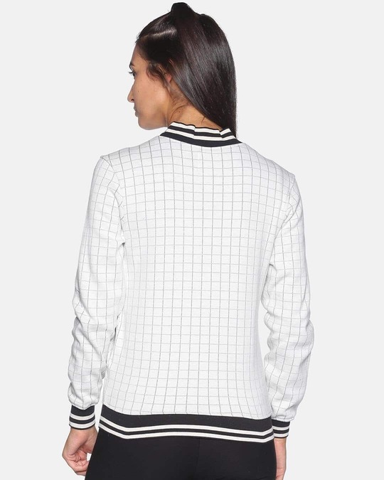 Shop Women's Checked White Stylish Casual Sweatshirt-Design