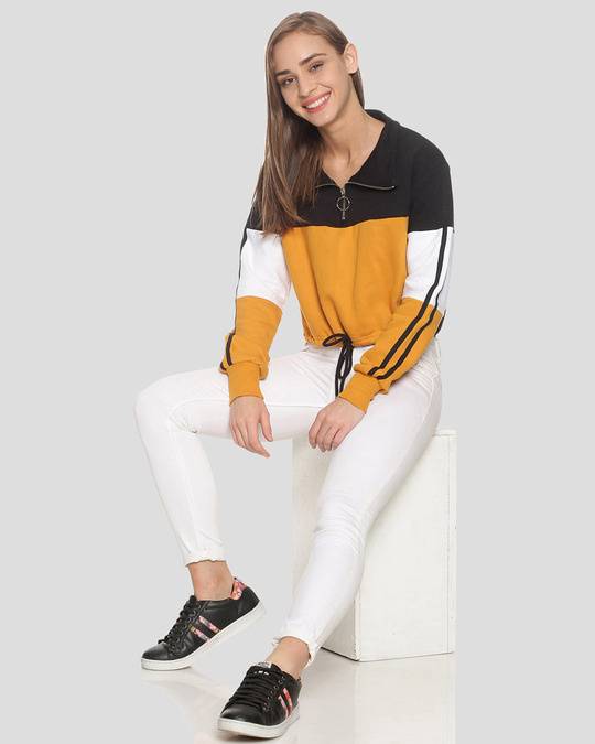 Shop Women Crop Stylish Casual Sweatshirt