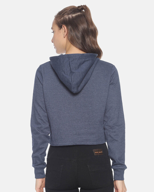 Shop Women Crop Stylish Hooded Sweatshirt-Full