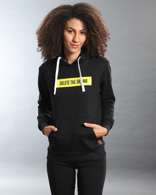 Shop Women's Black Printed Regular Fit Sweatshirt-Front