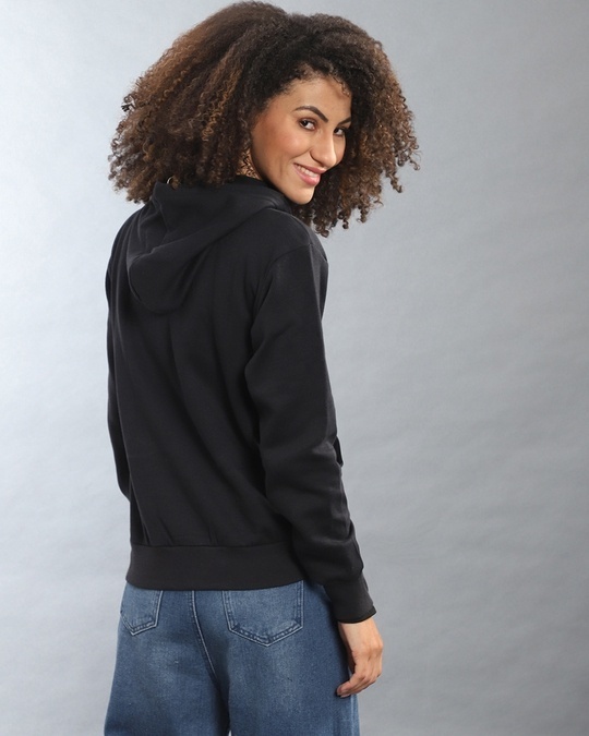 Shop Women's Black Printed Regular Fit Sweatshirt-Design