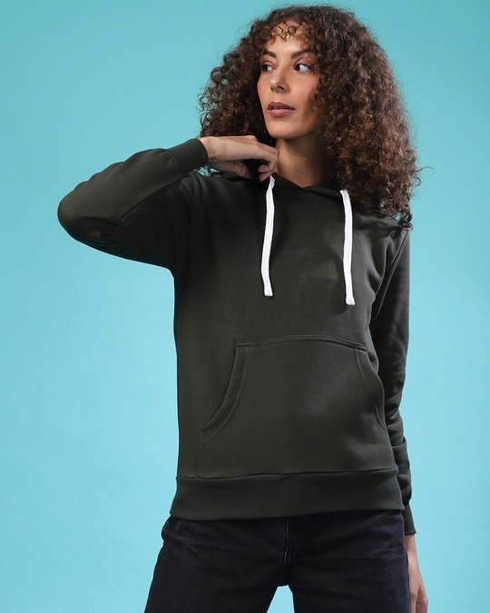 Shop Women's Green Regular Fit Sweatshirt-Front