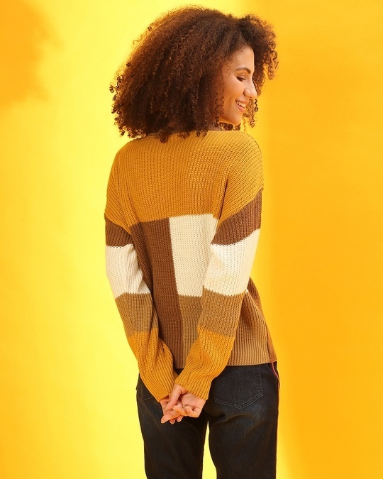 Shop Women's Multicolor Colorblock Regular Fit Sweater-Design