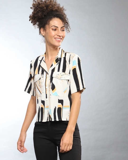 Shop Women's Multicolor Printed Regular Fit Shirt-Front