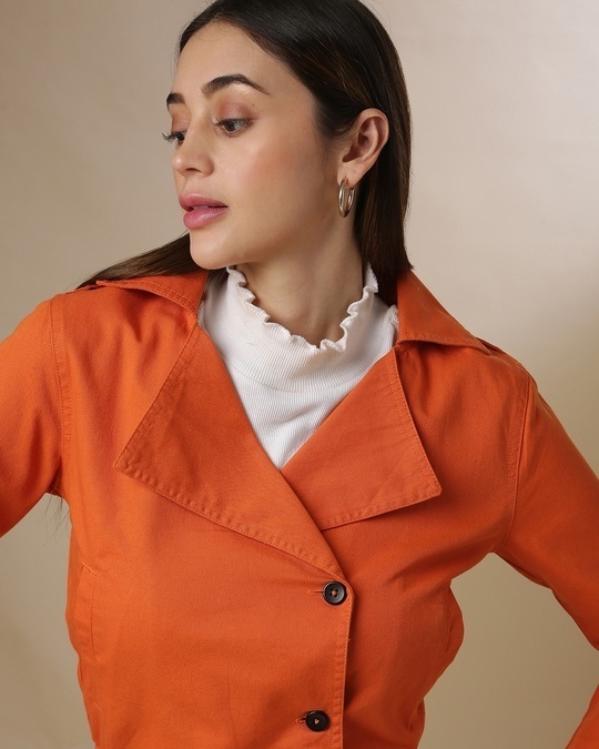 Shop Women's Orange Regular Fit Jackets