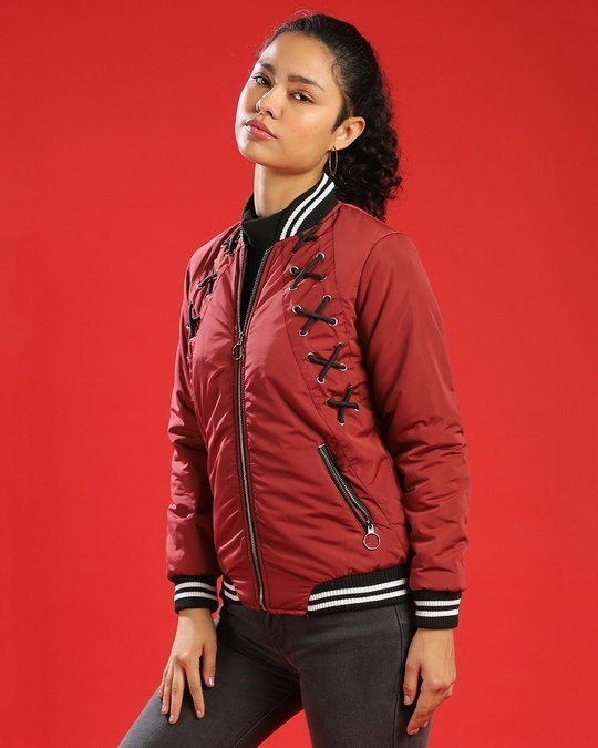 Shop Women's Red Regular Fit Jackets-Full