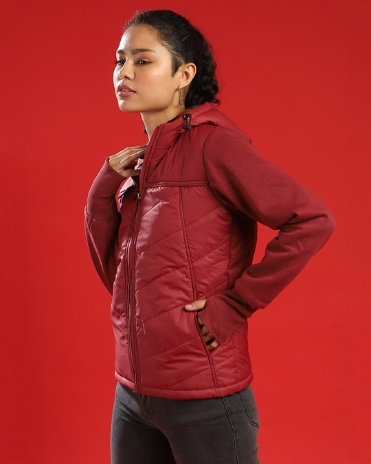Shop Women's Red Regular Fit Jackets-Back