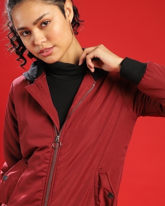 Shop Women's Red Regular Fit Jackets