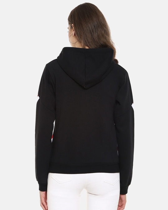 Shop Women's Black Self Design Stylish Casual Sweatshirt-Back