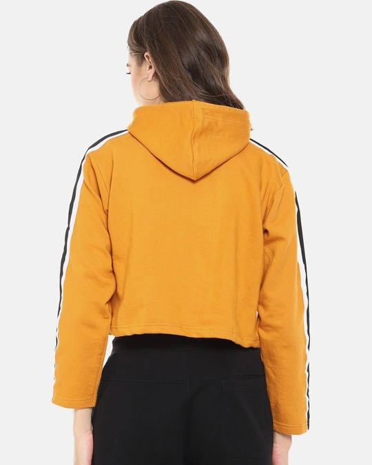 Shop Women's Yellow Side Striped Stylish Casual Sweatshirt-Back