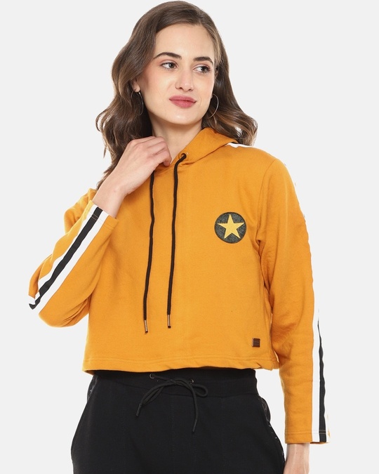 Shop Women's Yellow Side Striped Stylish Casual Sweatshirt-Design