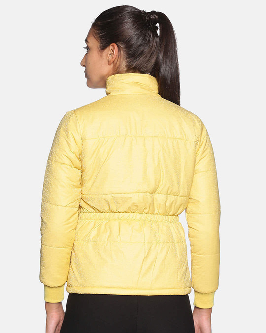 Shop Women's Solid Yellow Stylish Casual Bomber Jacket-Design