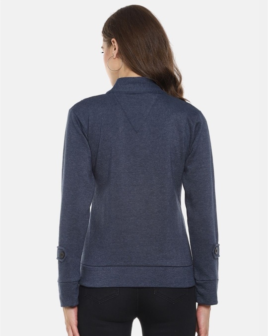 Shop Women's Blue Stylish Casual Jacket-Back