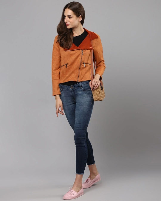 Shop Women's Brown Solid Stylish Casual Jacket