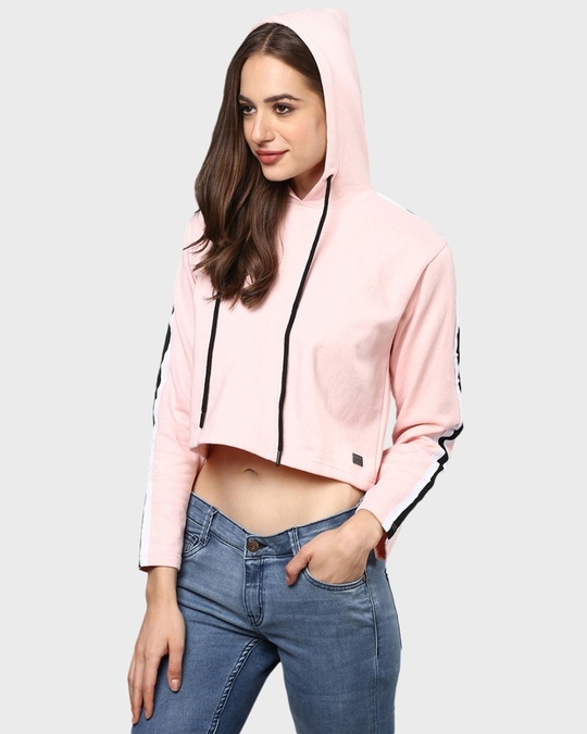 Shop Women's Pink Solid Stylish Casual Sweatshirt-Design