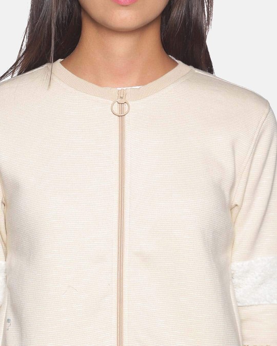 Shop Women's Solid White Stylish Casual Sweatshirt