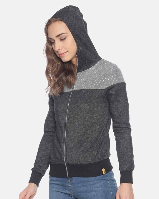 Shop Women Stylish Zipper Hooded Sweatshirt-Design