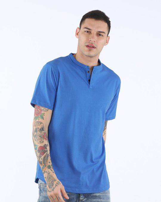 blue henley t shirt