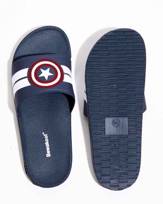 Buy Captain America Stripes Sliders (AVL) Online in India at Bewakoof