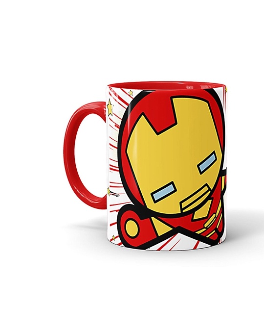 Shop Avengers Ironman Kawaii Ceramic Mug,  (320ml,  Red , Single Piece)-Front