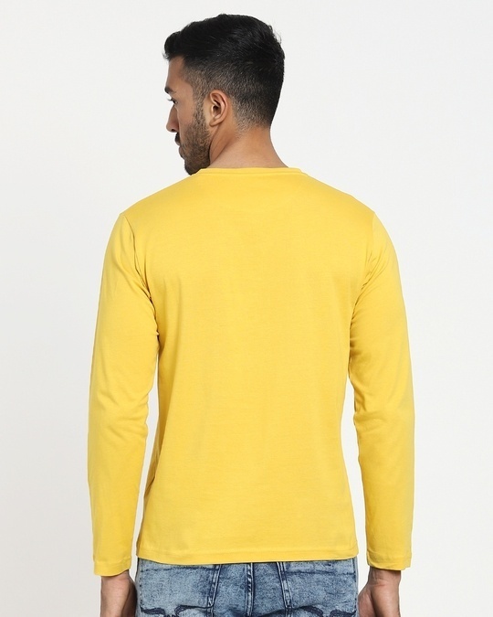 Shop Ceylon Yellow Full Sleeve Henley T-Shirt-Design