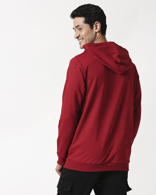 Buy Cherry Red Basic Hoodie for Men red Online at Bewakoof