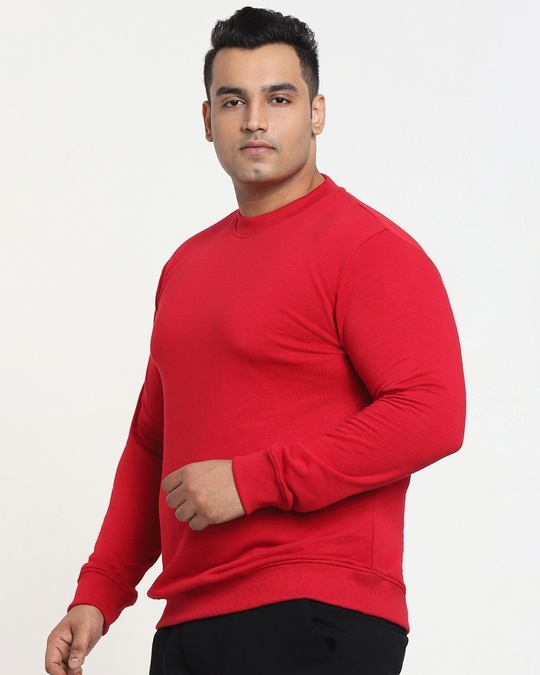 Shop Chili Pepper Red Plus Size Crewneck Sweatshirt-Back