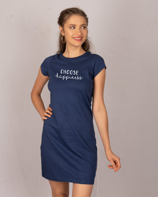 Shop Choose Happiness Cap Sleeve T-Shirt Dress-Back