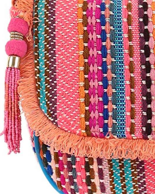 Shop Women's Multicolor Back Stitch Weave Hues Sling Bag