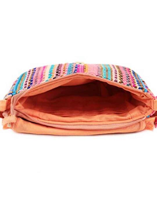 Shop Women's Multicolor Back Stitch Weave Hues Sling Bag