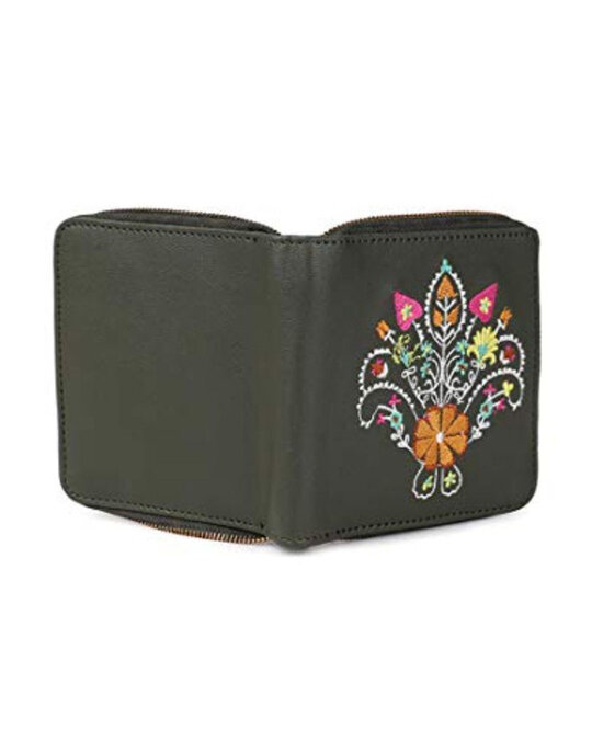Shop Women's Multicolor Floral Embroidered Mini Wallet-Full