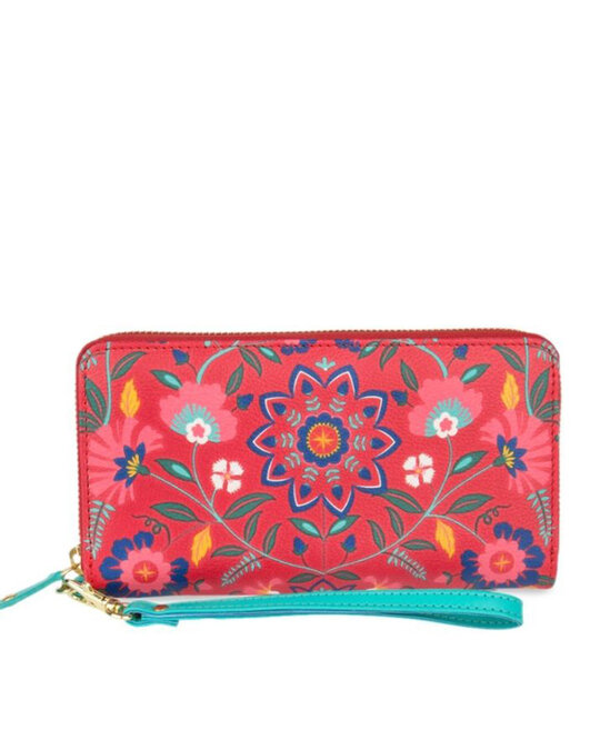Shop Women's Red Lordly Lilies Long Wallet-Front