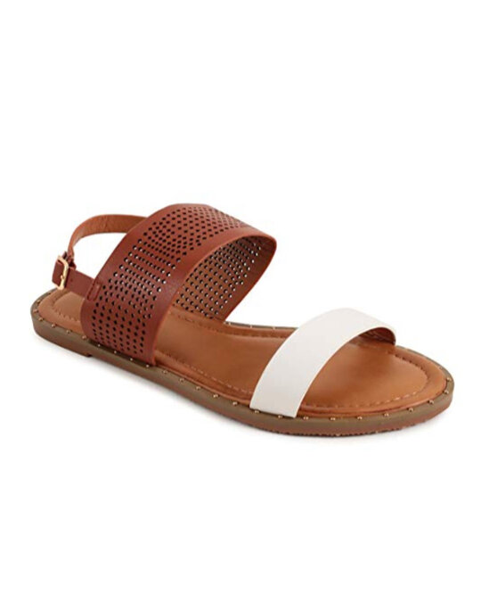 Shop Women's White Textured Straps Sandals-Front