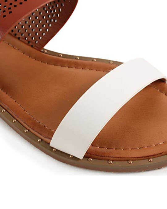 Shop Women's White Textured Straps Sandals-Full