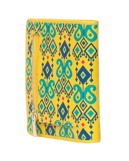 Shop Women's Yellow Tribal Elephant Mini Wallet-Full