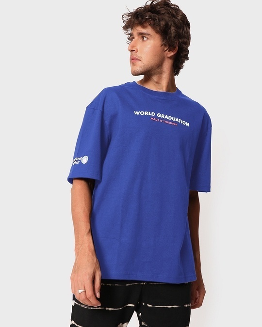Shop Men's Class of 2021 Street Wear Super Loose T-shirt-Back