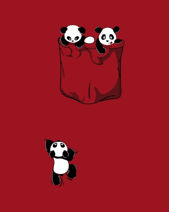Shop Climbing pocket panda Women's Printed Red Snug Blouse-Full