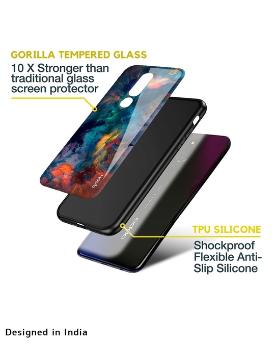 Shop Cloudburst Printed Premium Glass Cover for Oppo A16K (Shockproof, Light Weight)-Design