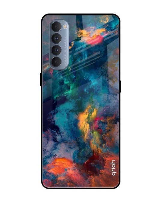 Shop Cloudburst Printed Premium Glass Cover for Oppo Reno 4 Pro (Shock Proof, Lightweight)-Front