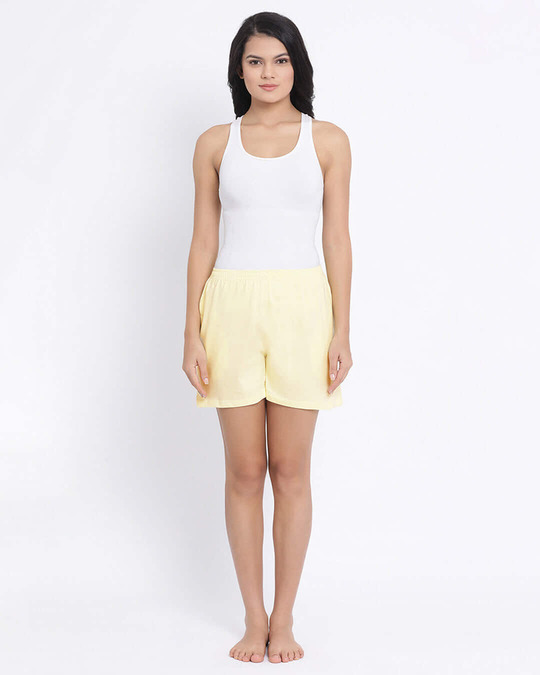 Shop Boxer Shorts In Light Yellow   Cotton Rich